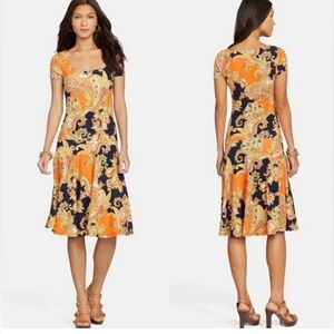 Lauren Ralph Lauren Drop Waist Paisley Dress